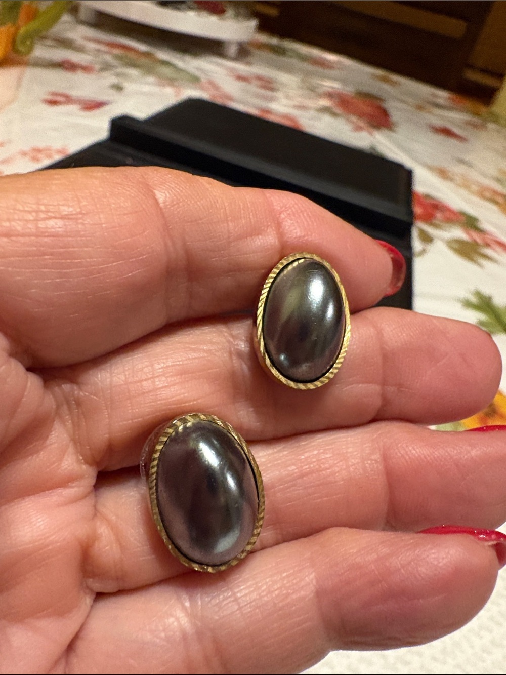 Classic Oval Pearl Cabochon Earrings